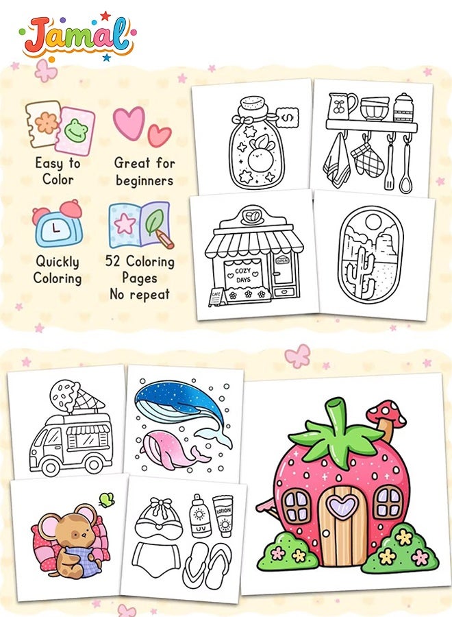 Jamal Stress Relief: Coloring Book for Adults & Kids – Large, Simple & Bold Designs for Relaxation Featuring Animals, Landscapes, Flowers, Patterns, Cute Things & More - Image 2